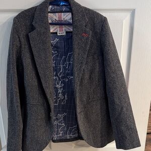 johnnie-b Charcoal Wool-Blend Single-Breasted Blazer